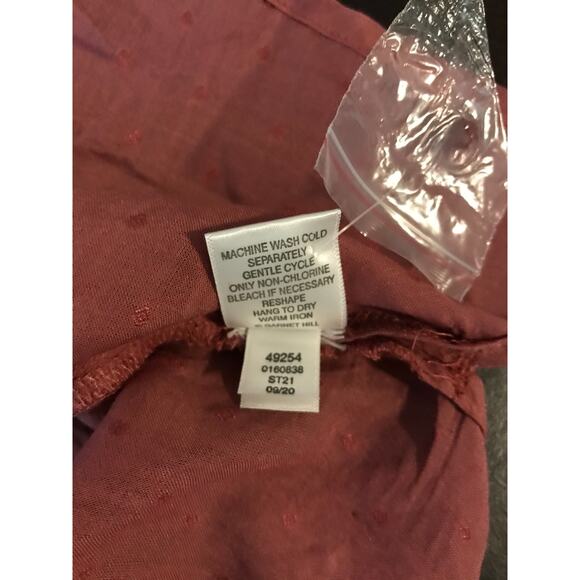 Garnet Hill Elbow-Sleeve Swiss-Dot Blouse - Size Medium - Picture 11 of 12